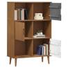 MOLDE Brown Bookcase - Solid Pine Wood 90x35x133.5 cm