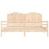 Solid Wood Bed Frame 200x200 cm with Headboard - HipoMarket