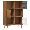 MOLDE Brown Bookcase - Solid Pine Wood 90x35x133.5 cm