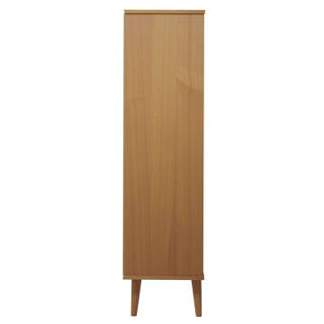 MOLDE Brown Bookcase - Solid Pine Wood 90x35x133.5 cm