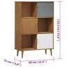 MOLDE Brown Bookcase - Solid Pine Wood 90x35x133.5 cm