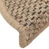 Self-Adhesive Stair Mats - Dark Beige Sisal-Look (15 pcs)