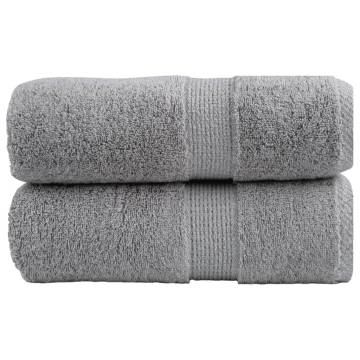 Premium SOLUND Guest Towels - 2pcs Grey 30x50cm 600gsm