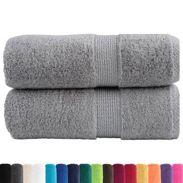 Premium SOLUND Guest Towels - 2pcs Grey 30x50cm 600gsm