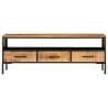 Solid Mango Wood TV Cabinet - Industrial Style | Hipo Market