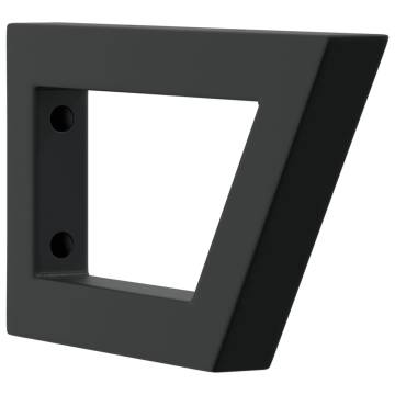 Elegant Black Steel Shelf Brackets for Washbasin - 2 Pcs