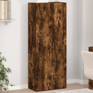 Stylish Smoked Oak File Cabinet - 60x32x153 cm