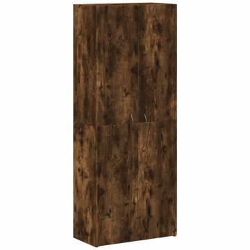 Stylish Smoked Oak File Cabinet - 60x32x153 cm