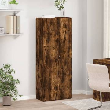 Stylish Smoked Oak File Cabinet - 60x32x153 cm