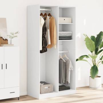 Stylish White Wardrobe - 100x50x200 cm Engineered Wood