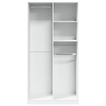 Stylish White Wardrobe - 100x50x200 cm Engineered Wood