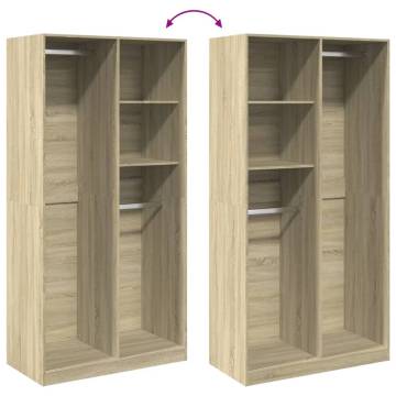 Wardrobe Sonoma Oak 100x50x200 cm - Stylish & Durable Storage