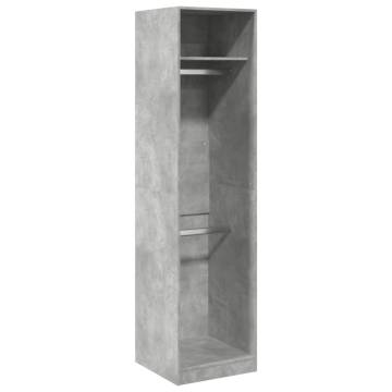 Concrete Grey Wardrobe | 50x50x200 cm Engineered Wood