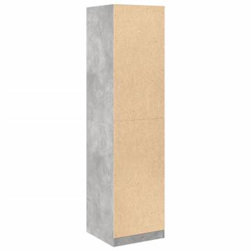 Concrete Grey Wardrobe | 50x50x200 cm Engineered Wood