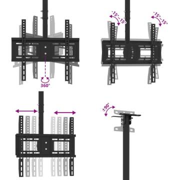 TV Ceiling Mount for 32-65 Inch Screens | Max VESA 400x400 mm