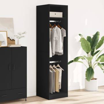 Wardrobe Black 50x50x200 cm - Stylish Engineered Wood Storage