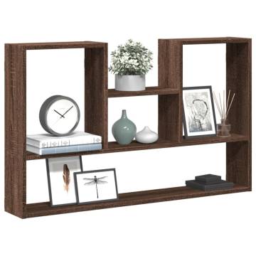 Brown Oak Wall Shelf 99x15x60 cm - Engineered Wood Storage