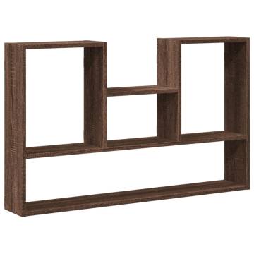 Brown Oak Wall Shelf 99x15x60 cm - Engineered Wood Storage