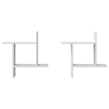 Wall Shelves 2 pcs White – Stylish Storage & Space-Saving Solution