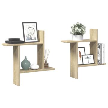 Wall Shelves 2 pcs Sonoma Oak - Stylish Storage Solution