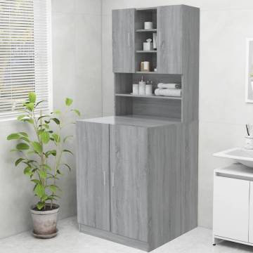 Washing Machine Cabinet Grey Sonoma - Modern Storage Solution