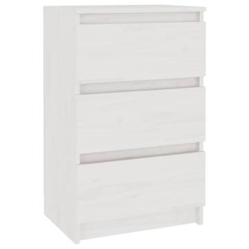 White Bedside Cabinet - Solid Pine Wood | Hipo Market