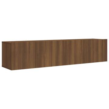 2 Piece TV Cabinet Set - Brown Oak Engineered Wood | HipoMarket