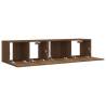 2 Piece TV Cabinet Set - Brown Oak Engineered Wood | HipoMarket