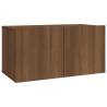 2 Piece TV Cabinet Set - Brown Oak Engineered Wood | HipoMarket