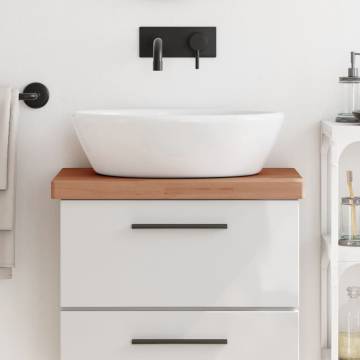 60x40 cm Solid Wood Beech Bathroom Countertop - Durable & Stylish