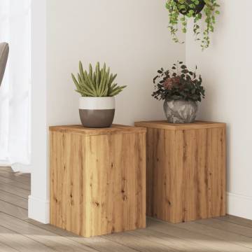 Plant Stands 2 pcs - Artisian Oak | Durable Engineered Wood