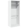 Stylish White Wardrobe 80x50x200 cm - Durable Engineered Wood