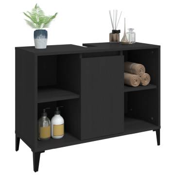 Elegant Black Sink Cabinet - 80x33x60 cm | HipoMarket