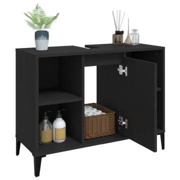 Elegant Black Sink Cabinet - 80x33x60 cm | HipoMarket