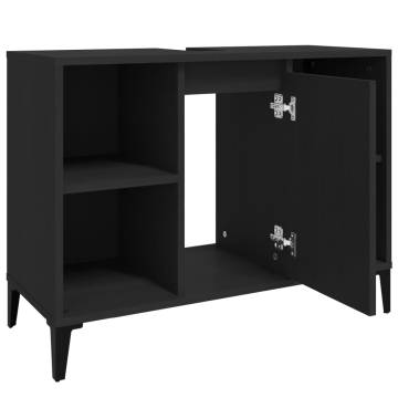 Elegant Black Sink Cabinet - 80x33x60 cm | HipoMarket