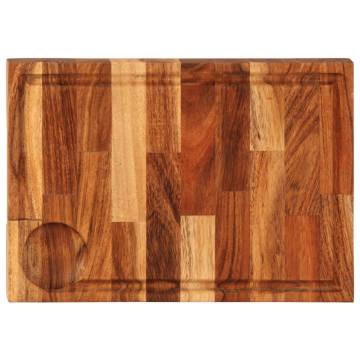 Solid Acacia Wood Chopping Board - 30x21 cm | Hipomarket