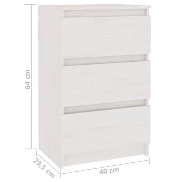 White Bedside Cabinet - Solid Pine Wood | Hipo Market