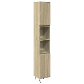 Stylish Bathroom Cabinet Sonoma Oak 30x30x190cm - HipoMarket