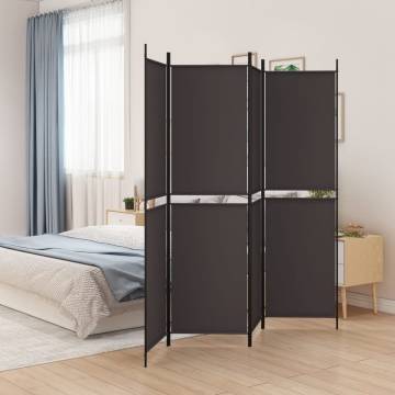 4-Panel Brown Room Divider - 200x200 cm Fabric Screen