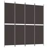 4-Panel Brown Room Divider - 200x200 cm Fabric Screen