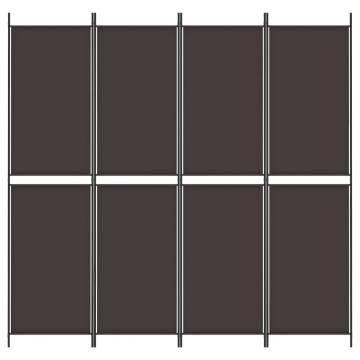 4-Panel Brown Room Divider - 200x200 cm Fabric Screen