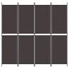 4-Panel Brown Room Divider - 200x200 cm Fabric Screen