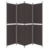 4-Panel Brown Room Divider - 200x200 cm Fabric Screen