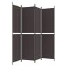 4-Panel Brown Room Divider - 200x200 cm Fabric Screen