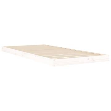 White Solid Wood Bed Frame 90x200 cm - Stylish & Sturdy