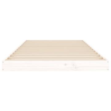 White Solid Wood Bed Frame 90x200 cm - Stylish & Sturdy