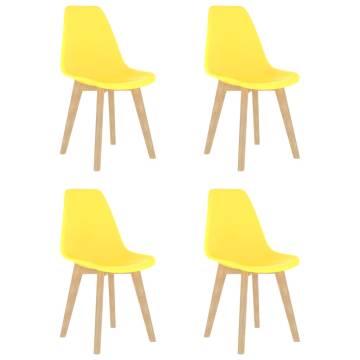 Contemporary Yellow Dining Chairs - Set of 4 | HipoMarket