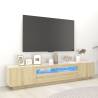 TV Cabinet with LED Lights Sonoma Oak 200x35x40 cm Colour sonoma oak Quantity in Package 1 