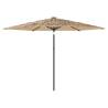 Garden Parasol with LEDs & Steel Pole - Brown 288x288 cm