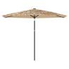 Garden Parasol with LEDs & Steel Pole - Brown 288x288 cm